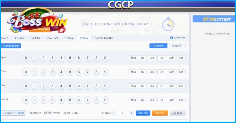 Thủ thuật tham gia chơi cược xổ số tại Bosswin