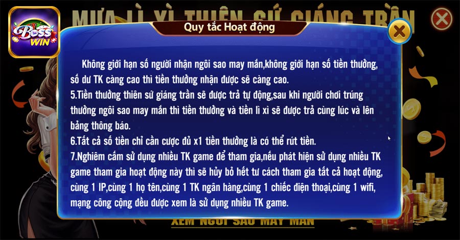 Lưu ý khi đăng ký khuyến mãi Bosswin